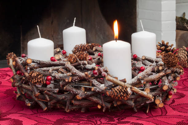 istock Advent wreath wth Christmas candles 873927460