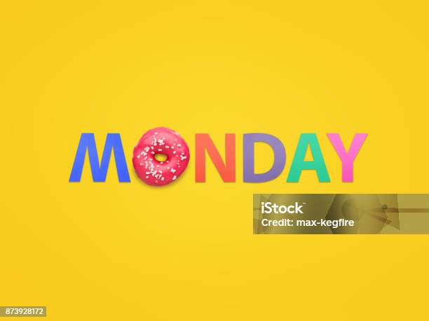 Word Monday Composed On Orange Stock Photo - Download Image Now - Monday, Motivation, Arrangement