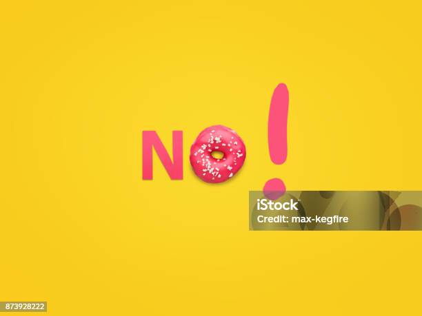 Word No With Exclamatory Sign Stock Photo - Download Image Now - Sugar - Food, Forbidden, Rejection