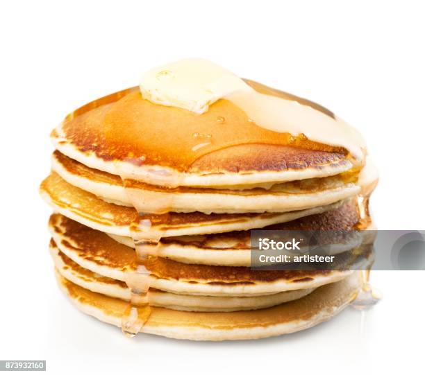 Pancake Stock Photo - Download Image Now - Pancake, Cut Out, Stack