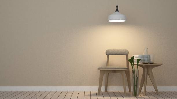 istock 3D Rendering minimal style Interior minimal work space or living room and wall decorate in hotel 873933180