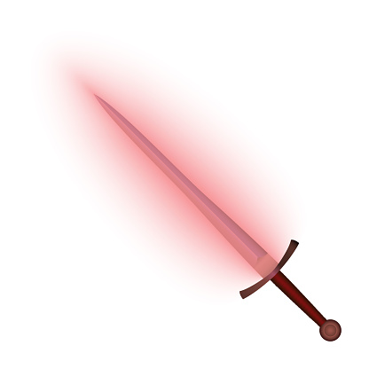 Translucent Red Sword 3d Medieval Sword Red Sword Glowing With Red Radiance Stock ...