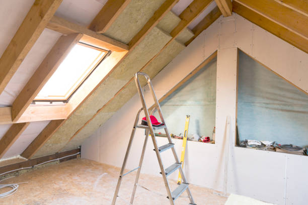 istock Attic renovation and thermal Insulation with mineral rock wool 873936938