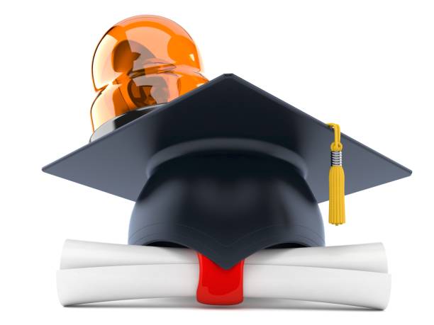 istock Mortarboard with certificate and emergency siren 873937868