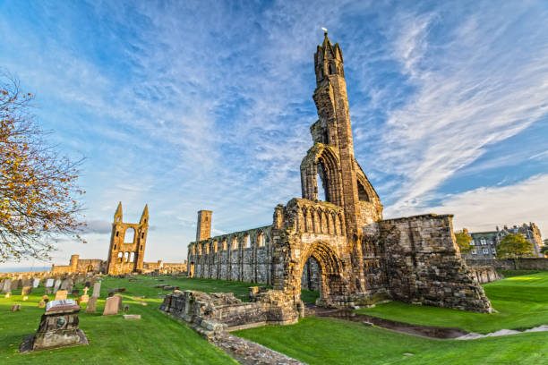 Sunset at the St Andrews Cathedral in St. Andrews, Scotland