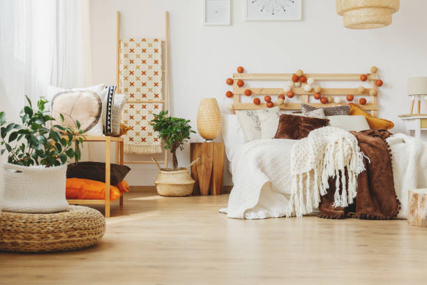 istock Beautiful, Scandinavian bedroom 873941948