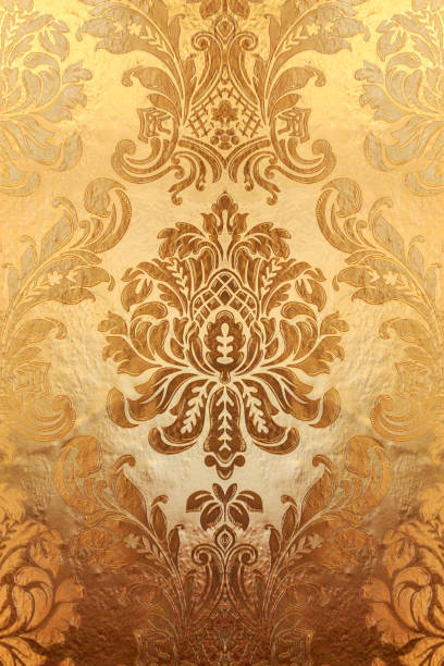 istock closeup gold wallpapers decoration with brick wall for room. over light 873944992