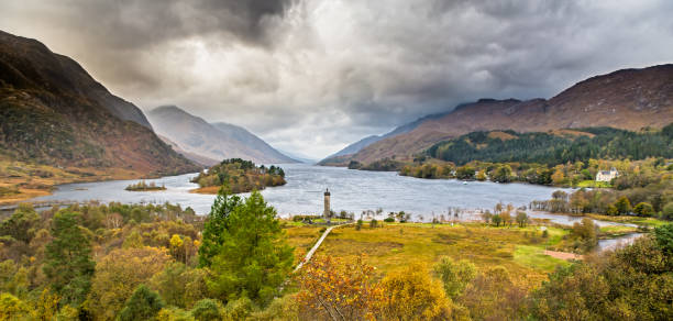 istock Glenfinnan Monument on a bad weather day 873945378