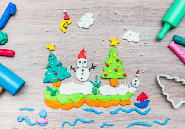 istock Molding clay for Christmas, Kid education learn and play 873945506