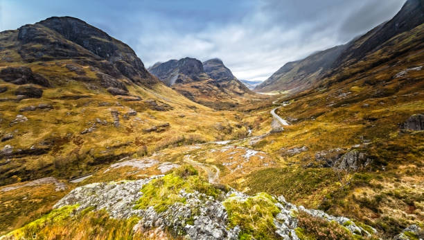 istock Panorama from the Three Sisters in Glencoe, Highlands in Scotland 873947134