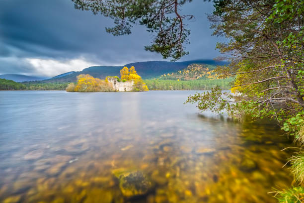 Loch an Eilean castle in Rothiemurchus Forest by Aviemore