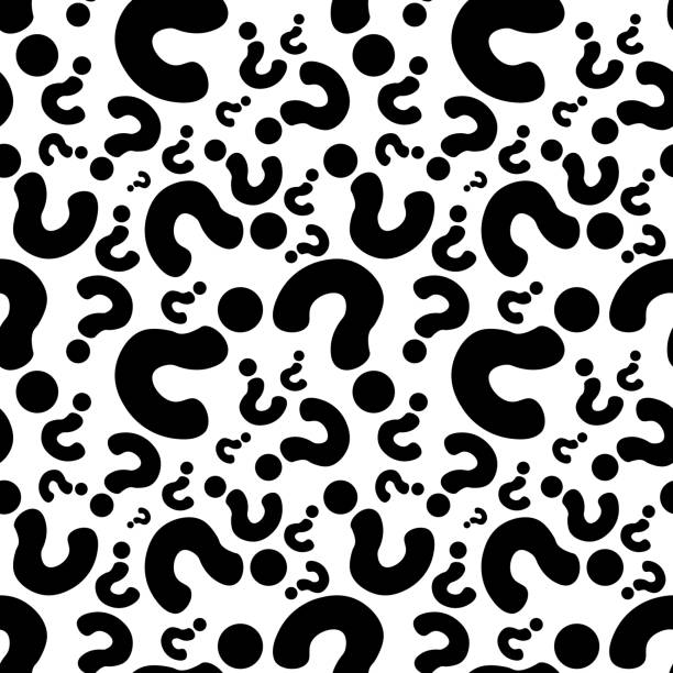 Question mark seamless pattern isolated on white background. Vector seamless pattern with question marks. Question mark seamless pattern isolated on white background. Vector seamless pattern with question marks. EPS deutsche mark sign stock illustrations