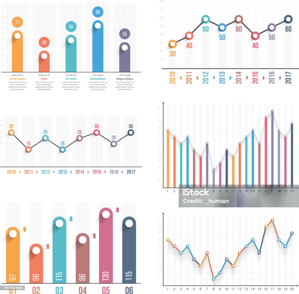 Grafici - arte vettoriale royalty-free di Diagramma a colonne