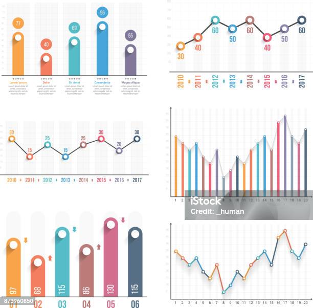 Graphs Stock Illustration - Download Image Now - Bar Graph, Line Graph, Vector