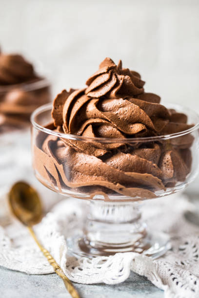 istock chocolate mousse cream in a glass vase 873962032