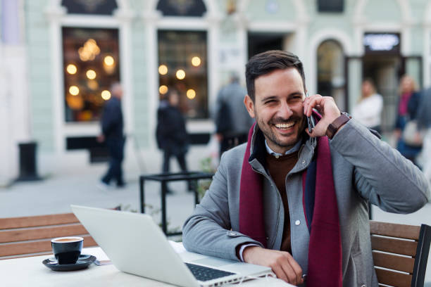 istock Businessman at coffee shop 873965508