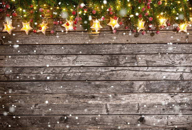 istock Christmas decoration on wooden background 873966982