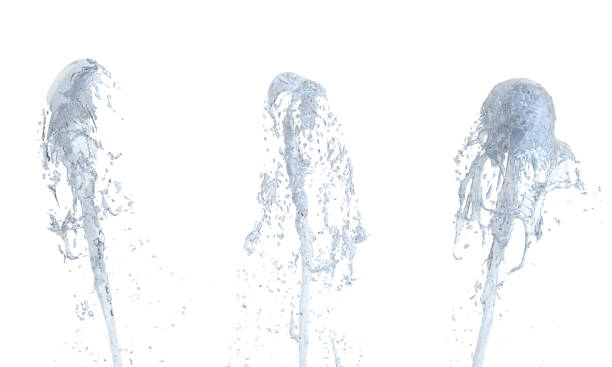 istock Jet of water upward stream on white gradient background 3d 873971974