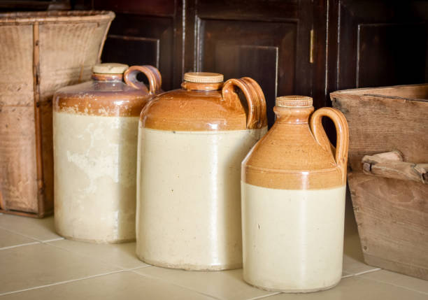 istock Vintage whisky jugs collection. 873972308