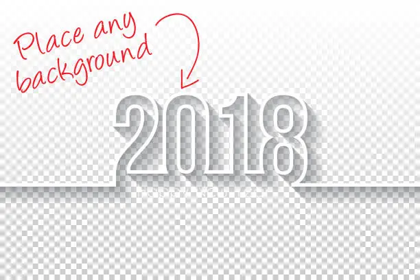 Vector illustration of Happy new year 2018 Design - Blank Backgroung