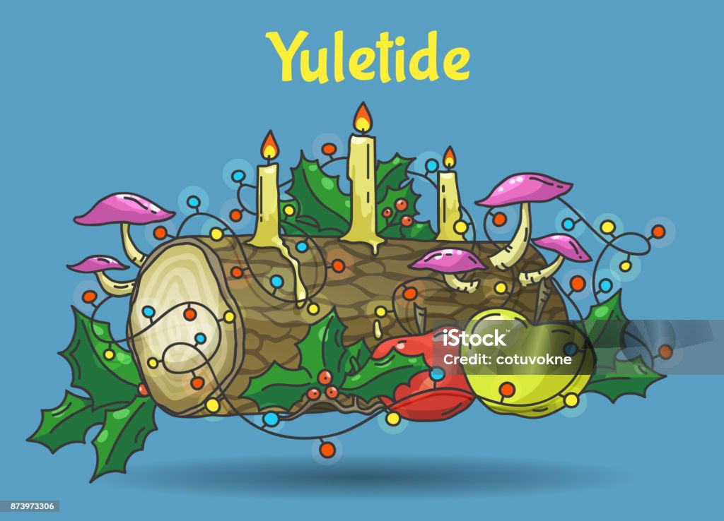 Yule Graphics Yule Log Vector Illustration Stock Illustration - Download Image Now ...