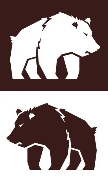 Vector illustration of Grizzly Bear Clip Art