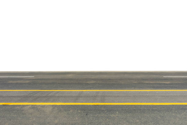 istock Side view of asphalt road isolated on white background.  This has clipping path. 873988410