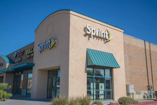 Las Vegas Premium Outlets An editorial stock photo of the Sprint mobile store at the Las Vegas Premium Outlet Stores. sprint nextel stock pictures, royalty-free photos & images