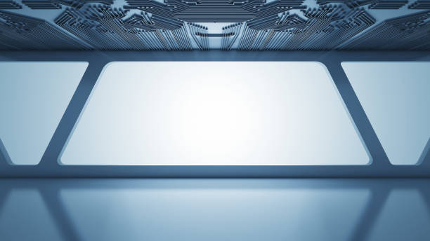 Empty Futuristic room Empty Futuristic room .3d rendering spaceship stock pictures, royalty-free photos & images
