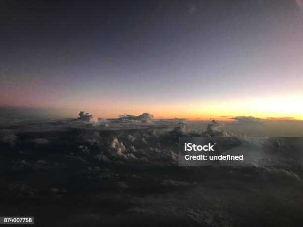 Sunset Sky Stock Photo - Download Image Now - Aerial View, Aircraft Point of View, Airplane