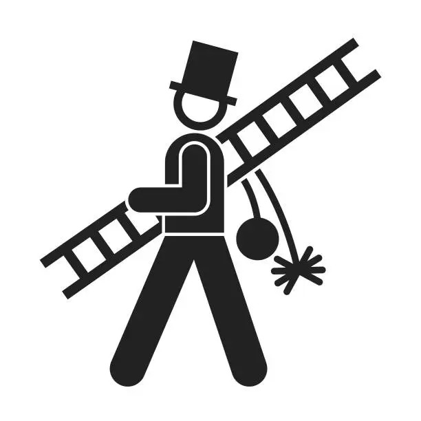 Vector illustration of Chimney Sweep icon