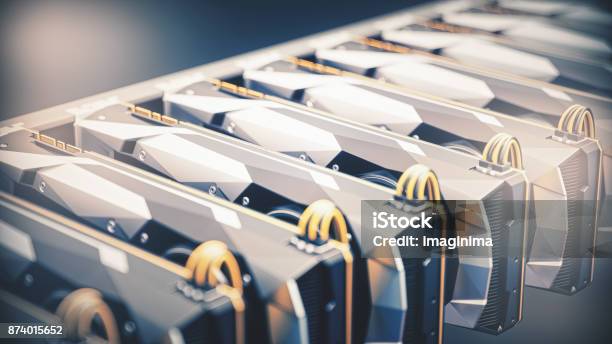Gpu Cryptocurrency Mining And Gpu Rendering Stock Photo - Download Image Now - Cryptocurrency, Cryptocurrency Mining, Playing Card
