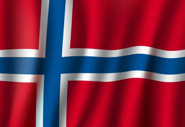 Vector illustration of Norway vector 3D flag background national symbol
