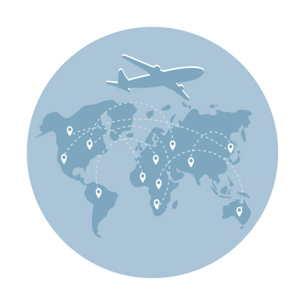 airport_freight_set - business global business merger globe stock-grafiken, -clipart, -cartoons und -symbole