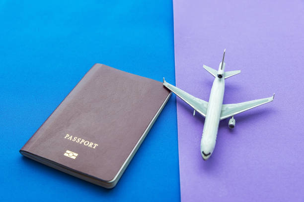 istock book and passport on bokeh background. Thailand passport. 874019558