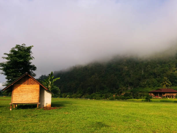 istock Good weather, high fog house. 874019926