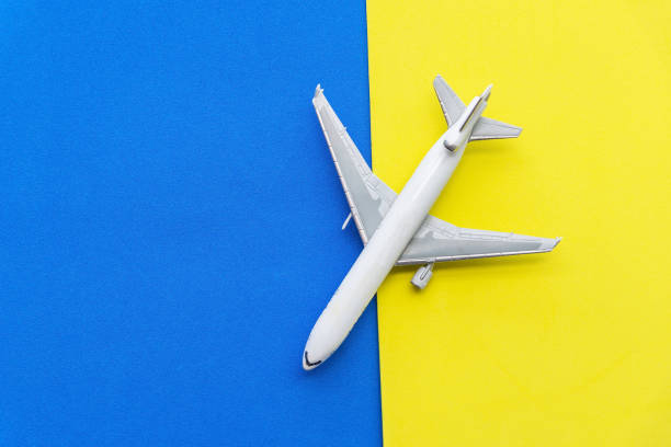 istock Miniature airplane travel theme. 874023530