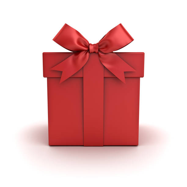 istock Red gift box , Red present box with red ribbon bow isolated on white background with shadow 874030916