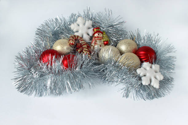 istock Decorations for the new year and christmas isolated on a white background. 874036090