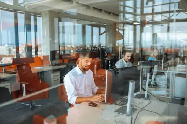 Shot of a man working in an office