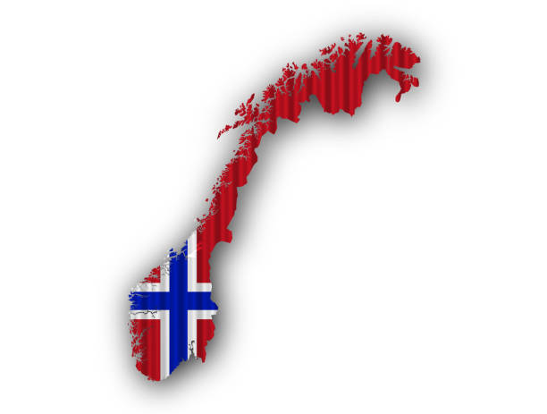 istock Map and flag of Norway on corrugated iron 874048182