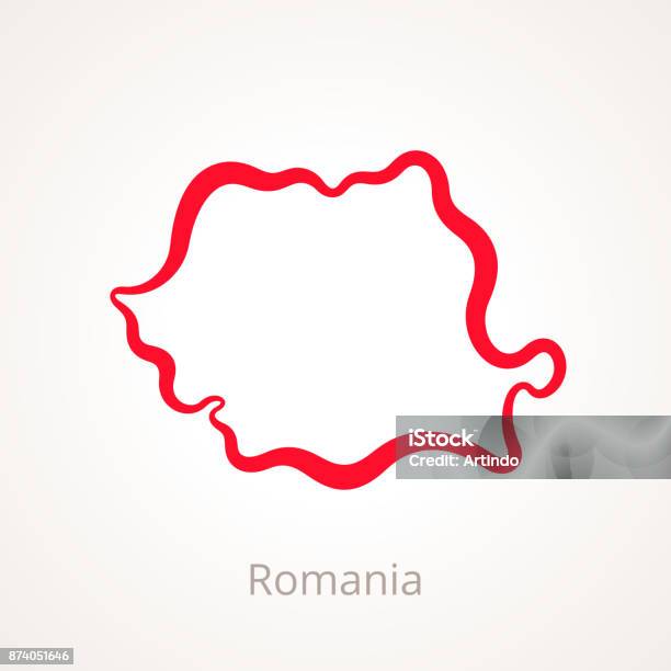 Ilustración de Rumanía Mapa De Contorno y más Vectores Libres de Derechos de Rumanía - Rumanía, Mapa, Contorno
