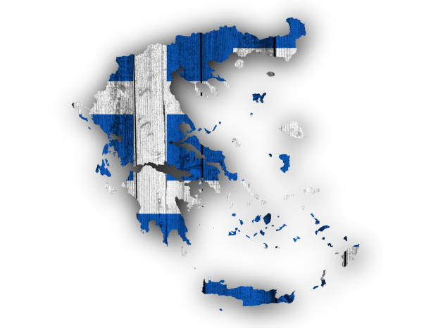 istock Textured map of Greece in nice colors 874056074