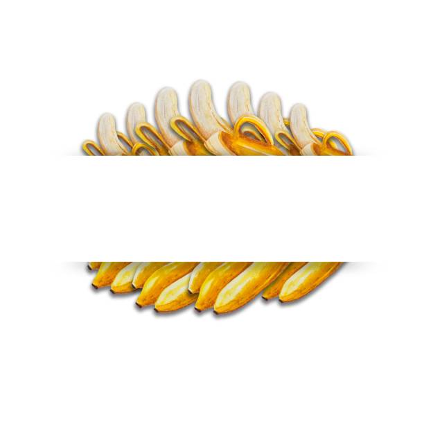 ilustrações, clipart, desenhos animados e ícones de banana, pintura com aquarela então desenhada sobre um fundo branco. espaço em branco em branco no meio de seu texto. - banana peeled banana peel white background
