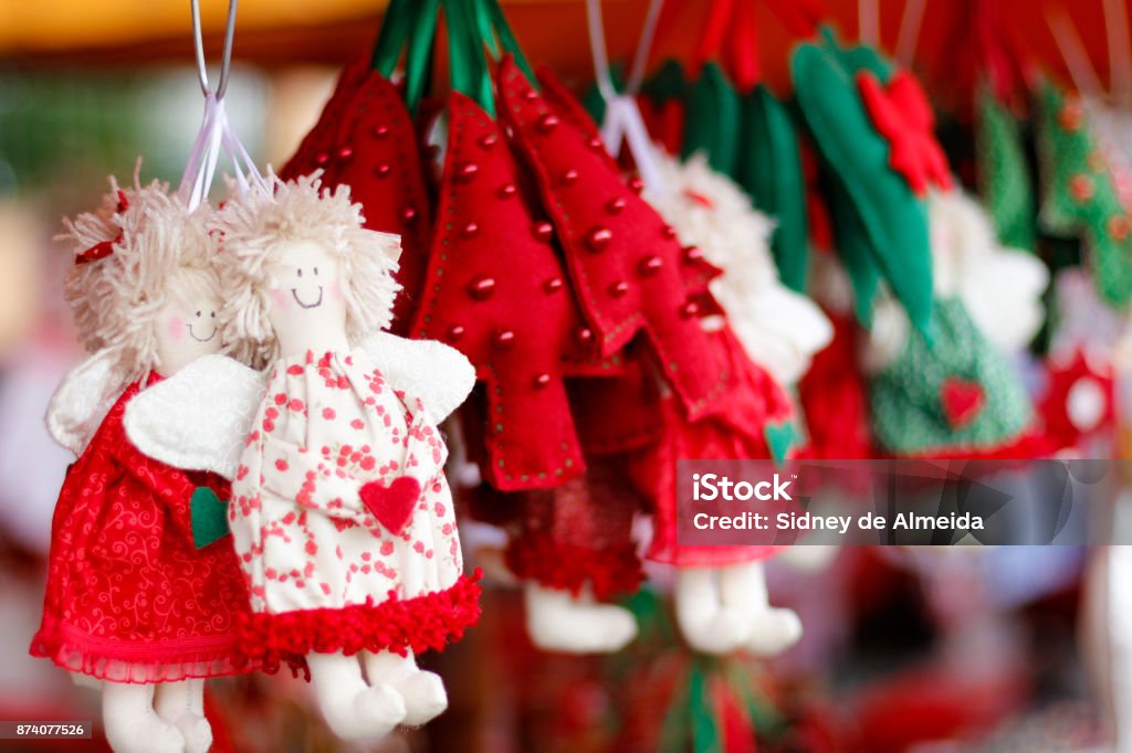Christmas arrangements for home Detail of craftsmanship with Santa and Christmas arrangements for home Arrangement Stock Photo