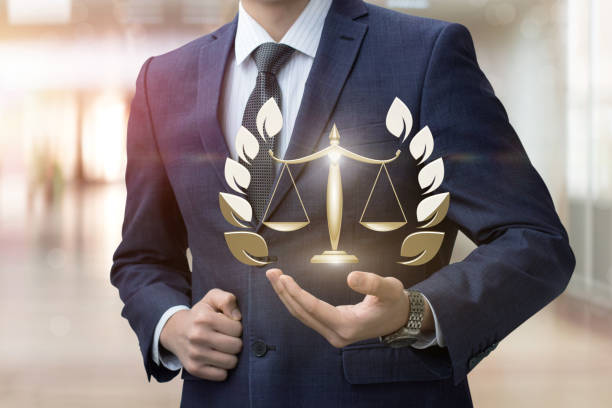 istock The lawyer shows the scales. 874077536