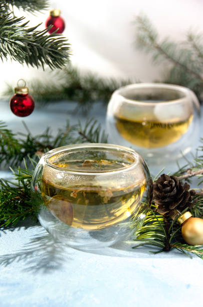 istock christmas tea glass spherical cup pine 874079586