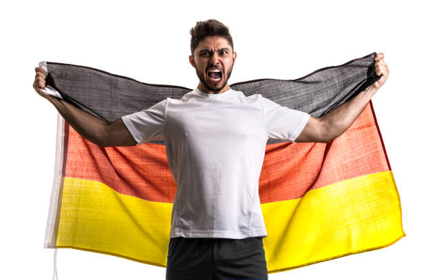 istock German athlete / fan celebrating on white background 874079688