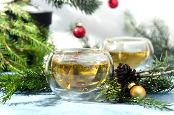 istock warm christmas tea glass spherical cup pine 874084248