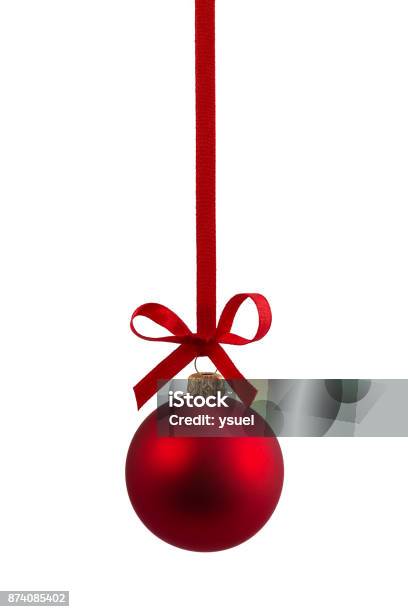 Red Single Bauble 1 Stock Photo - Download Image Now - Christmas Ornament, Christmas, Red